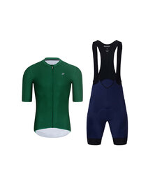 HOLOKOLO Kurzarm Radtrikot und Shorts - AEROLITE - Blau/Schwarz/Grün